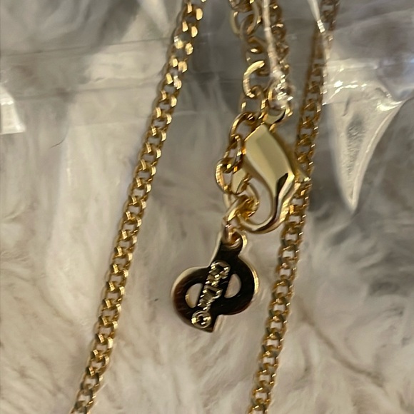 Auth Christian Dior Gold Logo Necklace! NWOT - Picture 3 of 5